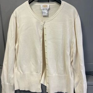 Talbots Ivory Button-Up Cardigan